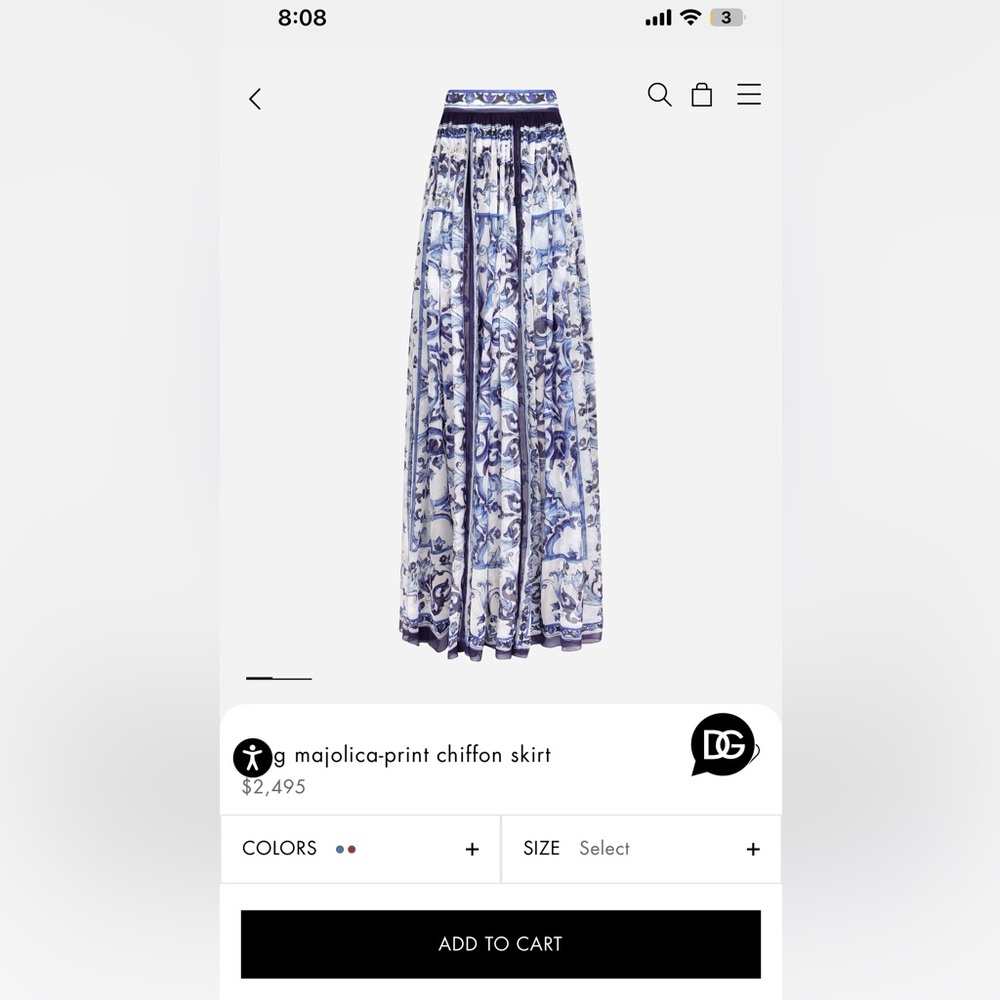 ⭕️SOLD⭕️
Gorgeous dolce & Gabbana silk majolica print maxi skirt